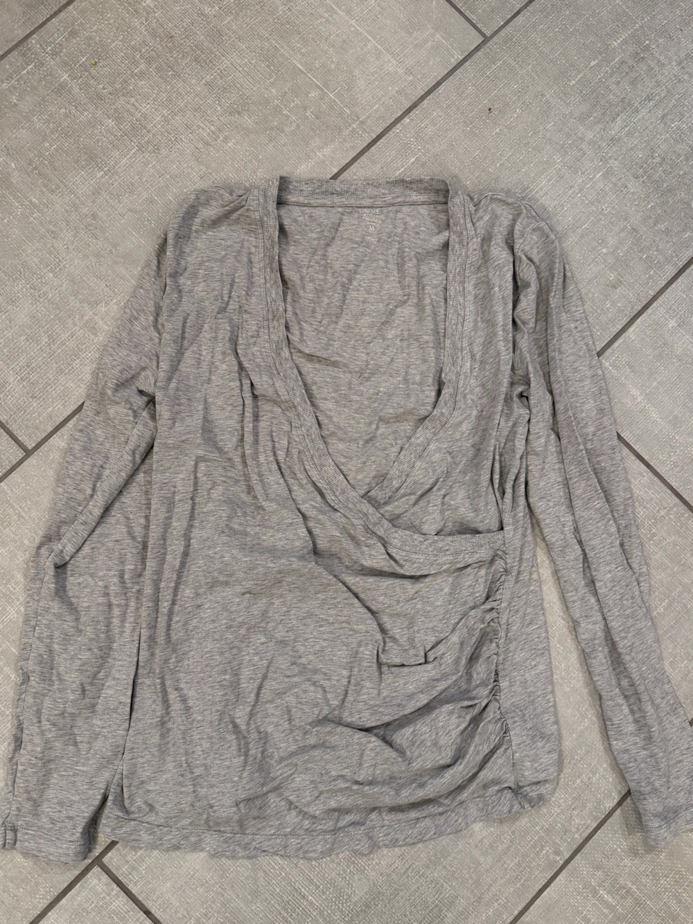 GAP LOVE Maternity/ Nursing Grey Long-Sleeve Cross Front Top